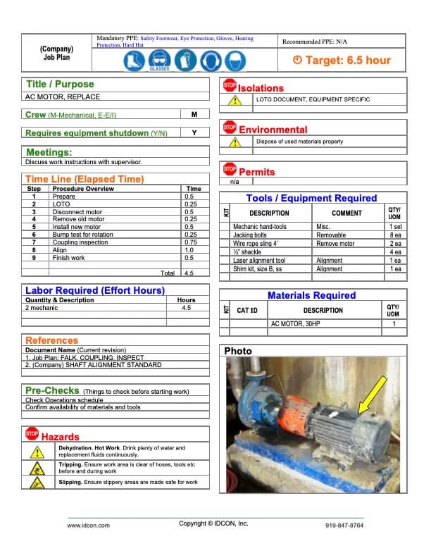 maintenance planning with image