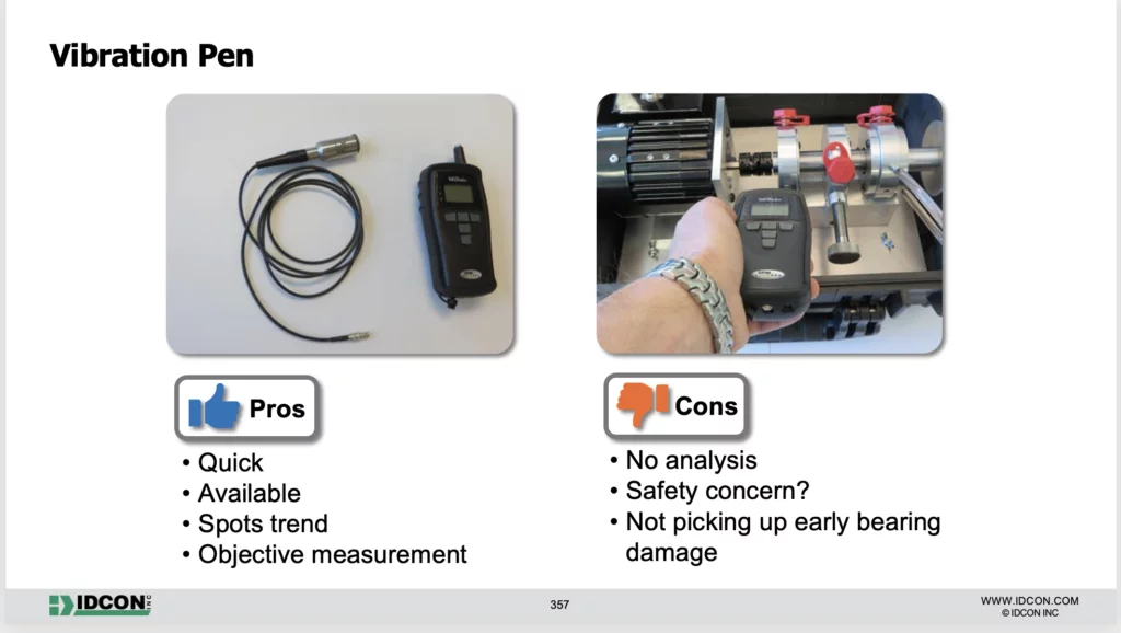 Checking bearings, pros and cons of vibration pens